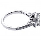 1.69 Cts Three Stone Princess Cut Diamond Engagement Ring set in 18K White Gold